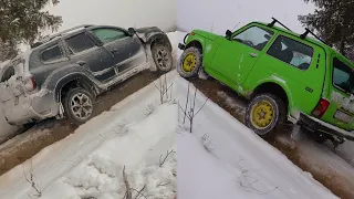 Duster 4x4 vs Niva 4x4 Steep Snow Hill Offroad Challenge