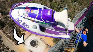 Jet Ski Vs. World's Strongest Trampoline from 45m!