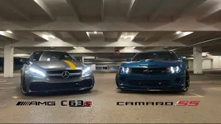 Camaro SS vs Mercedes-AMG C63s! (ouch)