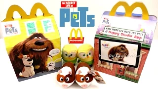 2016 McDONALD'S THE SECRET LIFE OF PETS MOVIE HAPPY MEAL TOY BOXES USA VS UK COMPLETE SET COLLECTION