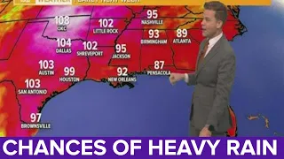 New Orleans Weather: Chance of heavy rain and hot