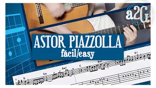 Oblivion - (Astor Piazzolla) - A Dos Guitarras con partitura y tablatura - fácil/easy