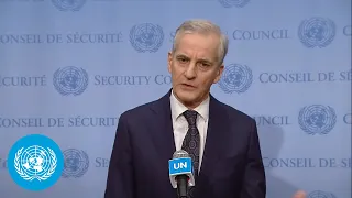 Prime Minister of Norway on 'War in cities' - Security Council Media Stakeout (25 January 2022)