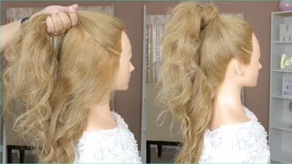 NEW HIGH PONYTAIL HAIRSTYLE FOR SCHOOL COLLEGE WORK | LONG HAIR STYLE GIRL PONYTAIL | PEINADOS FÁCIL