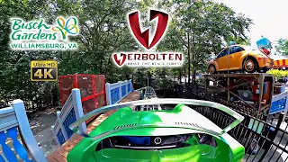 Verbolten Roller Coaster On Ride Front Seat 4K POV Busch Gardens Williamsburg 2023 07 25