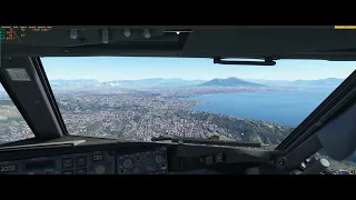 Approach and landing in Napoli LIRN with PMDG Boeing 737-800