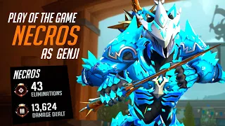 NECROS CARRY GENJI - 43 ELIMS! POTG! OVERWATCH 2 TOP 500 SEASON 6