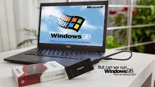 Running Windows 98 SE from USB 3.2 Kingston XS1000 tiny external SSD
