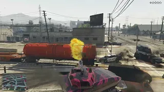 Khanjali Tank  vs Cops.(#gaming #gta #gtaonline #gtamissions )