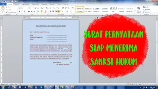 surat pernyataan siap menerima sanksi hukum