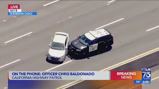 Pursuit ends with PIT maneuver in Sherman Oaks area