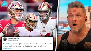 49ers List Sam Darnold As Backup QB, Looking At "Options" For Trey Lance?! | Pat McAfee Reacts