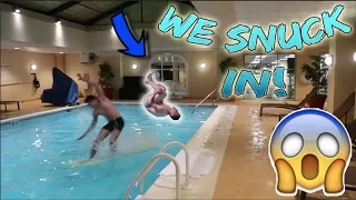 WE SNUCK INTO A HOTEL! (JUMPED IN POOL)