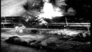 Allies attack German positions near the end of World War 2 in Europe.  Various vi...HD Stock Footage