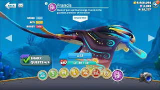 FRANCIS MANTA RAY UNLOCKED & FRANCIS GAMEPLAY | Hungry Shark World