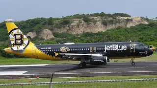 JetBlue A320 Boston Bruins Livery | British Airways B777-236ER | Departure from Antigua