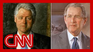 White House moves Clinton, Bush portraits to rarely used room