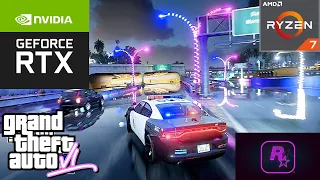 GTA5 NVE/Remastered Graphics Ray Tracing  Police Chase Neon Vegetation&CLS Lights RTX 3050Ti