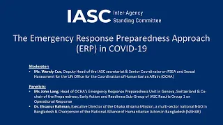 IASC briefing on “The Emergency Response Preparedness Approach in COVID-19”