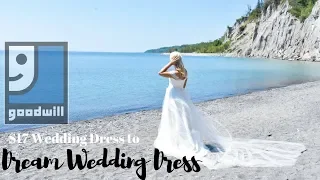 Turning a $17 Thrift Store Wedding Dress into my DREAM Wedding Dress | Designed by Monika