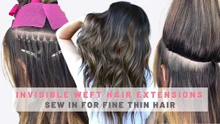 Invisible weft hair extensions with Kera-links [CUSTOM HAIR EXTENSIONS FOR FINE & THIN HAIR]