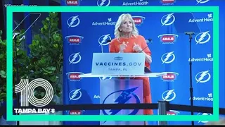 First Lady Jill Biden, Dr. Anthony Fauci attend Lightning vaccination event in Tampa