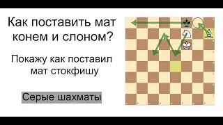 Как поставить мат конем и слоном? Ставлю мат стокфишу!