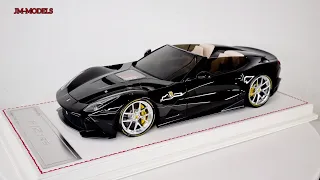 Ferrari F12 TRS Met Black - Magnolia Interior By D&G Davis & Giovanni 1:18 scale