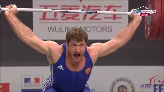 Khadzhimurat Akkaev v Dimitry Klokov at 2011 World Weightlifting Championships