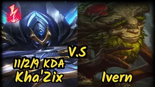 Nightblue3 (KHA'ZIX) vs IVERN - 11/2/9 KDA JUNGLE GAMEPLAY - NA Ranked DIAMOND