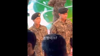 Taehyung and Namjoon at their Military Graduation ceremony. ##taehyung #v #rm #btsmilitary #shorts