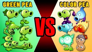 PVZ 2 - GREEN Peashooter vs COLOFUL Peashooter - Plant vs Plant!