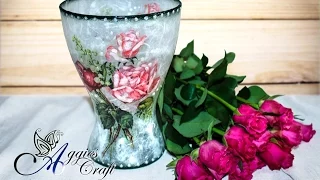 Decoupage Tutorial - Glass flower vase