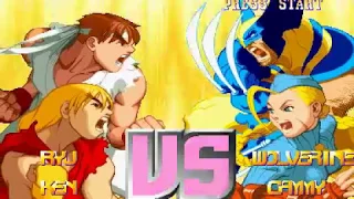 X Men vs Street Fighter Arcade Ryu & Ken playthrough