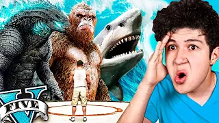 ENFRENTO al MEGALODÓN vs KING KONG vs GODZILLA en GTA 5! 🦈💪 (Película)