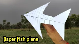 How to make paper origami fish type fighter plane making very easy/#trending #diy