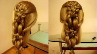 Оригинальная коса  Плетение из узлов  Красивая причёска на каждый день  Hair tutorial