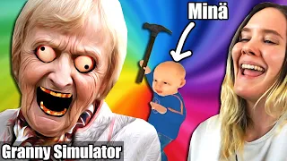 TÄSSÄ PELISSÄ VOIN LYÖDÄ GRANNYA TAKAS!! (Granny Simulator)