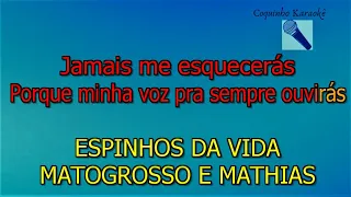 PEDAÇO DA MINHA VIDA / ESPINHOS DA VIDA  KARAOKÊ COM 2 VOZ- MATOGROSSO E MATHIAS.