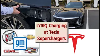 How to charge a Cadillac LYRIQ at a Tesla Supercharger
