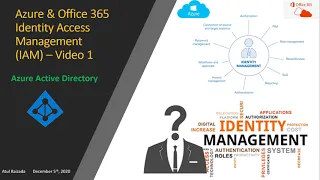Identity Access Management - Azure Active Directory (Video 1)