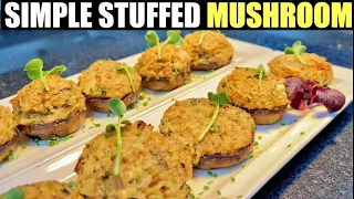 Simple Continental Appetizer for Trail🍄 || How to make Stuffed Mushroom || in hindi