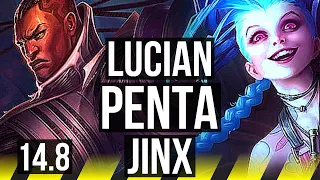 LUCIAN & Zac vs JINX & Blitzcrank (ADC) | Penta, Dominating | KR Master | 14.8
