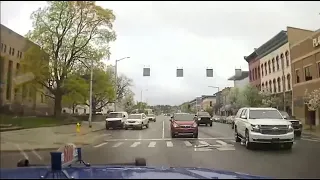 Dashcam: Police chase shooting suspect against one-way traffic through downtown Kalamazoo [FULL]