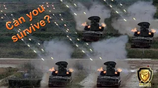 Insane 2K22M1 Tunguska M in Action massive Fire 30mm anti aircraft system 1,904 rounds carried