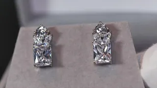 Silver Diamond Earrings, Womens Diamond Earrings, Classy Diamond Earrings