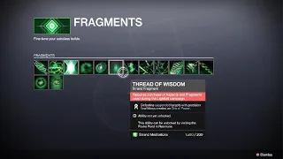 Requires Purchase of Aspects and Fragments used during the Lightfall Campaign Bug Fix -  Destiny 2