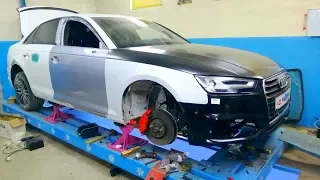 Audi A4.   Споттерные работы с полкой крыла. Сборка.