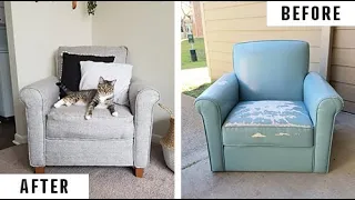 Reupholstering an Armchair for Beginners | No Sewing