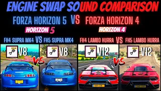 Forza Horizon 5 VS Forza Horizon 4 - EVERY Engine Swap Sound - Exhaust Sounds Comparison